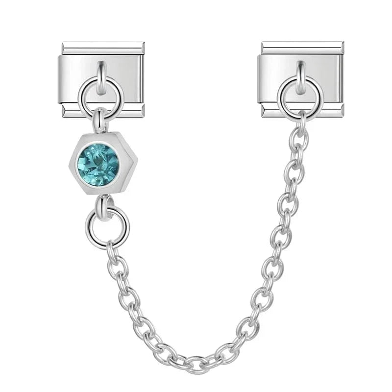 Aqua Hexagon Crystal Chain