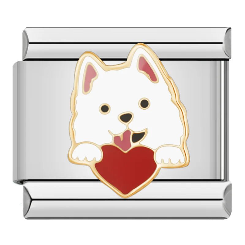 Cute Puppy Charms - Cacilia Sauer - Italian Charm Bracelet - custom jewelry - vintage jewelry - charms and pendants