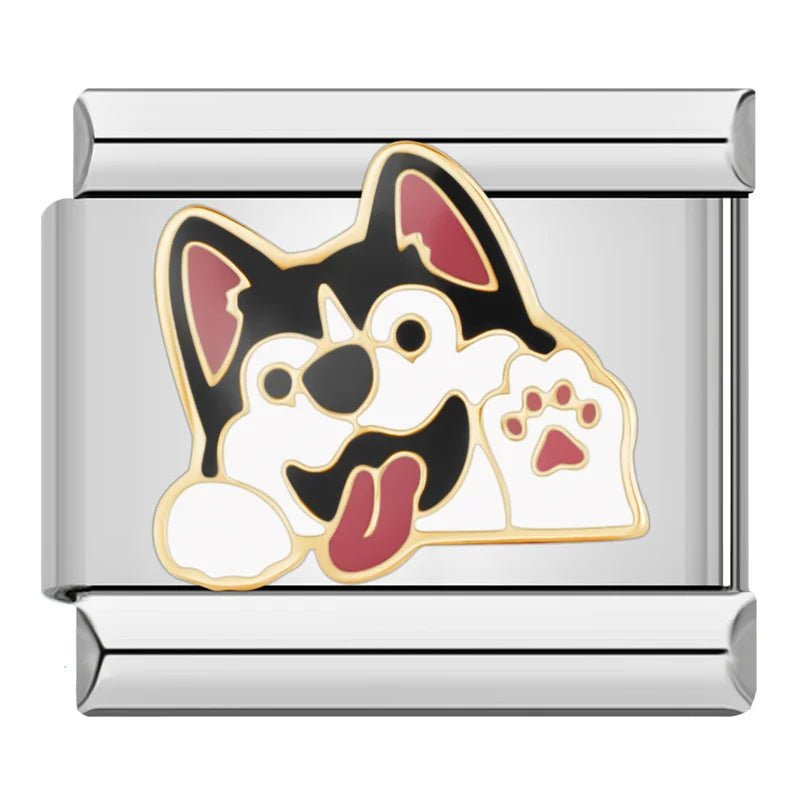 Cute Puppy Charms - Cacilia Sauer - Italian Charm Bracelet - custom jewelry - vintage jewelry - charms and pendants