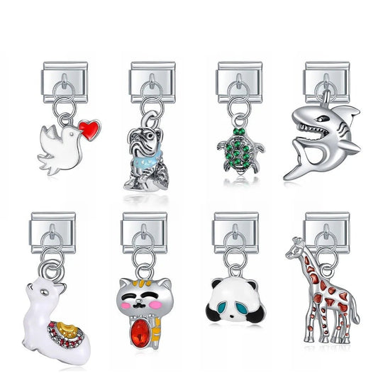 Dangle Animals Charms - Cacilia Sauer - Italian Charm Bracelet - custom jewelry - vintage jewelry - charms and pendants