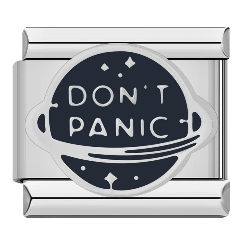 Don't Panic - Cacilia Sauer - Italian Charm Bracelet - custom jewelry - vintage jewelry - charms and pendants