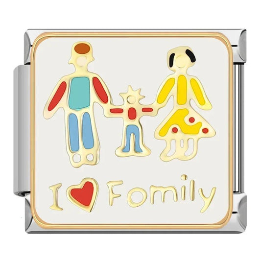 Family Painting - Cacilia Sauer - Italian Charm Bracelet - custom jewelry - vintage jewelry - charms and pendants