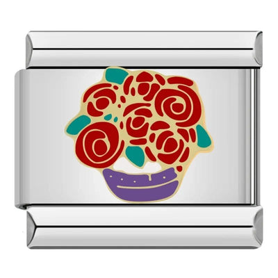 Potted Red Roses