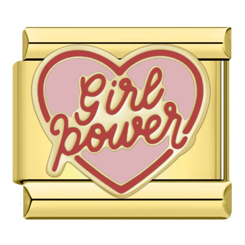 Girl Power - Cacilia Sauer - Italian Charm Bracelet - custom jewelry - vintage jewelry - charms and pendants