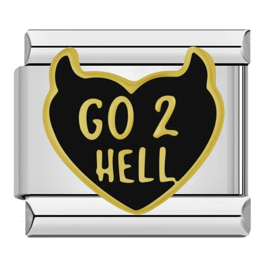 Go 2 Hell - Cacilia Sauer - Italian Charm Bracelet - custom jewelry - vintage jewelry - charms and pendants