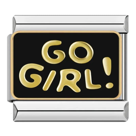 Go Girl! - Cacilia Sauer - Italian Charm Bracelet - custom jewelry - vintage jewelry - charms and pendants