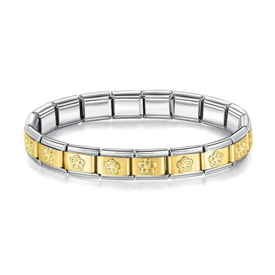 Gold Core Floral Link Bracelet