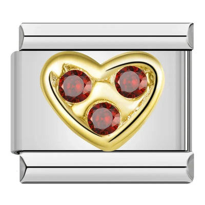 Gold & Red Heart