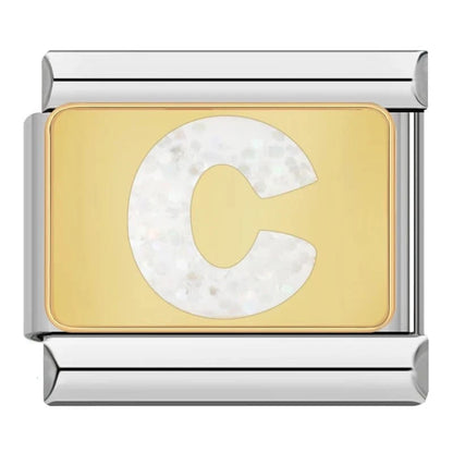 Golden Pearl Letters - Cacilia Sauer - Italian Charm Bracelet - custom jewelry - vintage jewelry - charms and pendants
