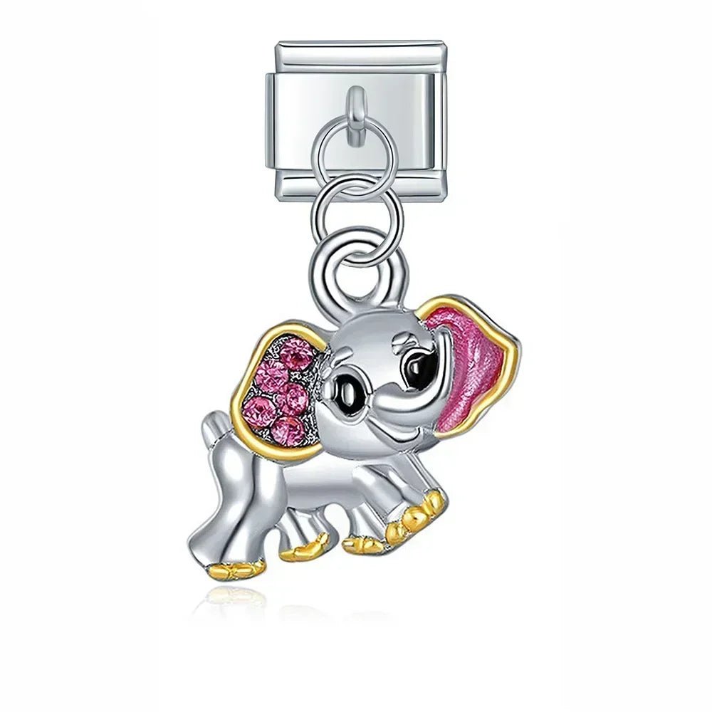 Happy Elephant - Cacilia Sauer - Italian Charm Bracelet - custom jewelry - vintage jewelry - charms and pendants