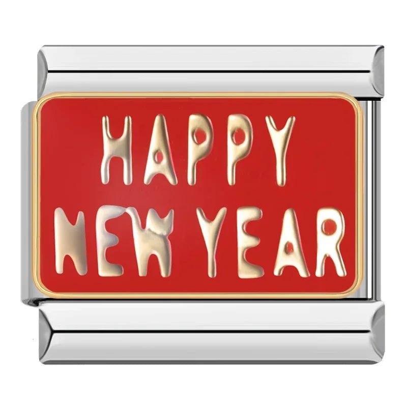 Happy New Year - Cacilia Sauer - Italian Charm Bracelet - custom jewelry - vintage jewelry - charms and pendants