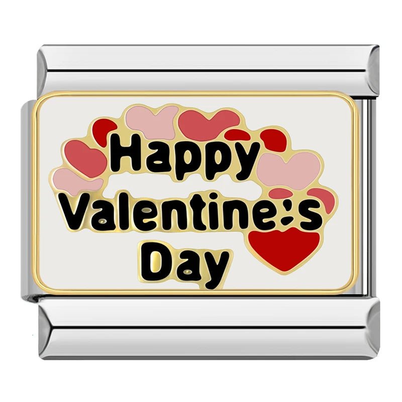 Happy Valentine's Day - Cacilia Sauer - Italian Charm Bracelet - custom jewelry - vintage jewelry - charms and pendants