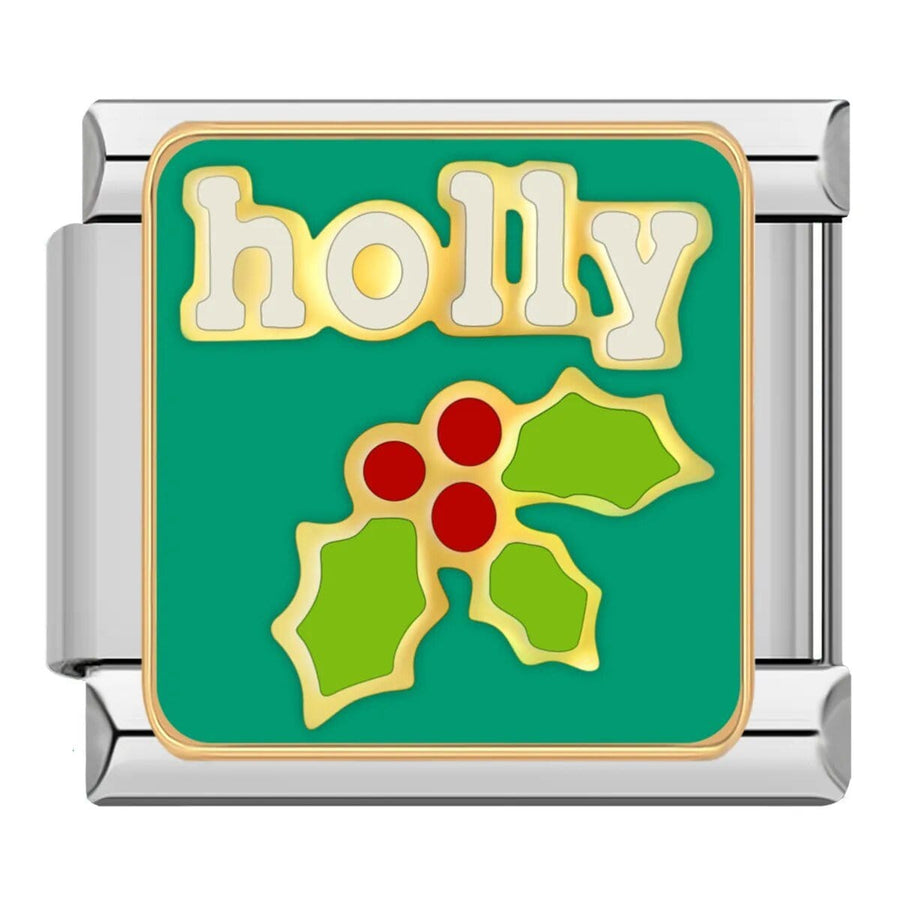 Holly Italian charm link, 9mm stainless steel module