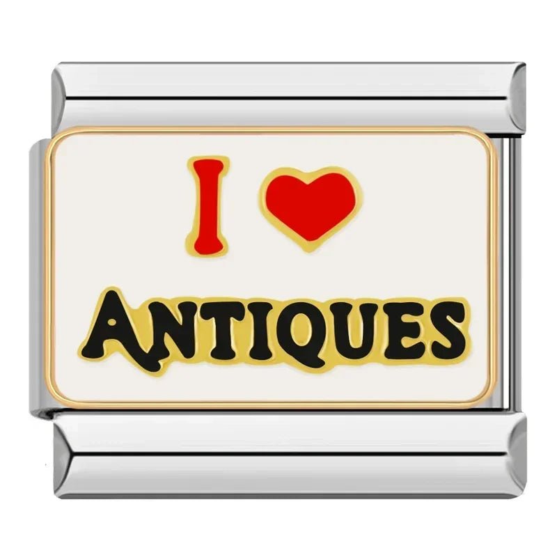 I Love Antiques - Cacilia Sauer - Italian Charm Bracelet - custom jewelry - vintage jewelry - charms and pendants