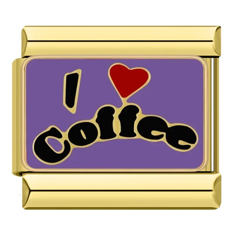 I Love Coffee - Cacilia Sauer - Italian Charm Bracelet - custom jewelry - vintage jewelry - charms and pendants