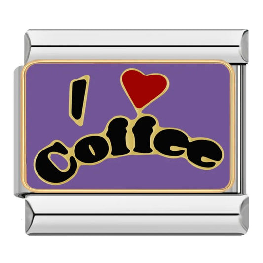 I Love Coffee - Cacilia Sauer - Italian Charm Bracelet - custom jewelry - vintage jewelry - charms and pendants