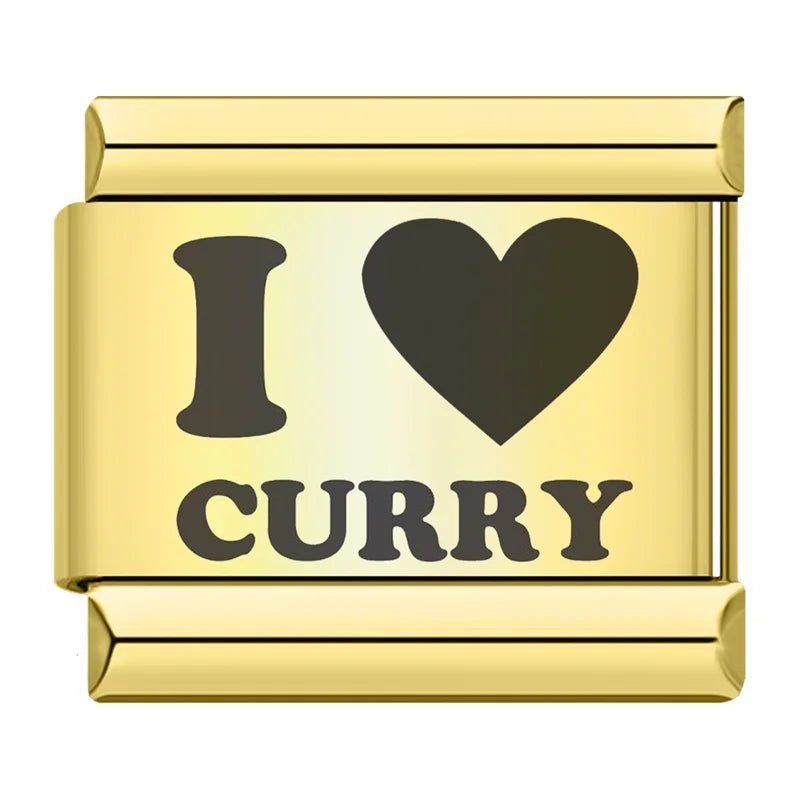 I Love Curry - Cacilia Sauer - Italian Charm Bracelet - custom jewelry - vintage jewelry - charms and pendants