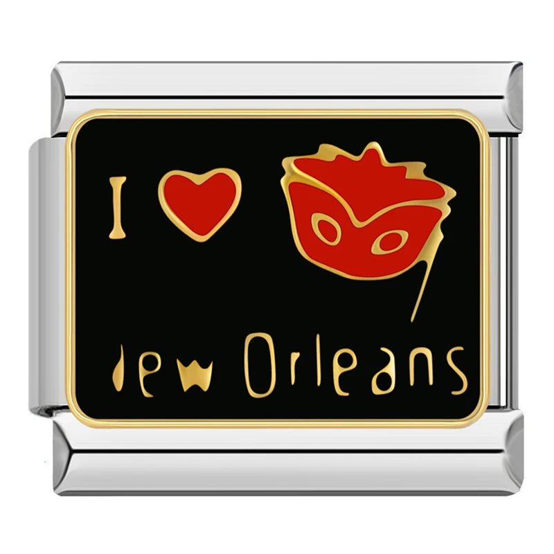 I Love New Orleans - Cacilia Sauer - Italian Charm Bracelet - custom jewelry - vintage jewelry - charms and pendants