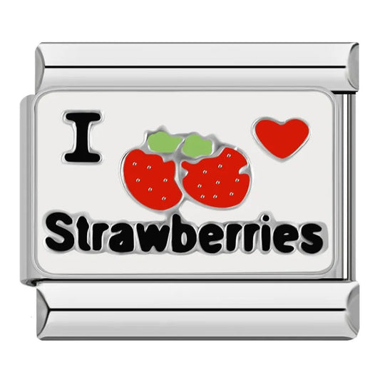 I love strawberries - Cacilia Sauer - Italian Charm Bracelet - custom jewelry - vintage jewelry - charms and pendants