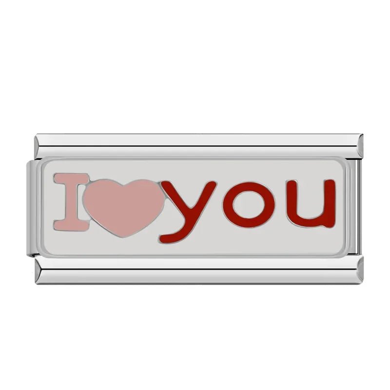 I Love You - Cacilia Sauer - Italian Charm Bracelet - custom jewelry - vintage jewelry - charms and pendants