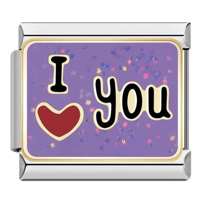 Purple Glitter I Love You