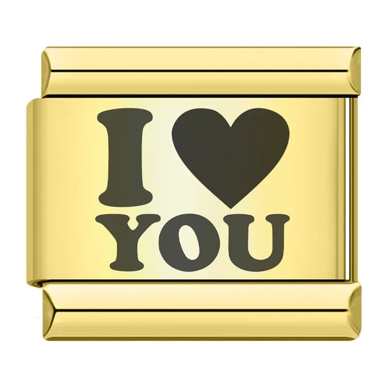 I Love You - Cacilia Sauer - Italian Charm Bracelet - custom jewelry - vintage jewelry - charms and pendants