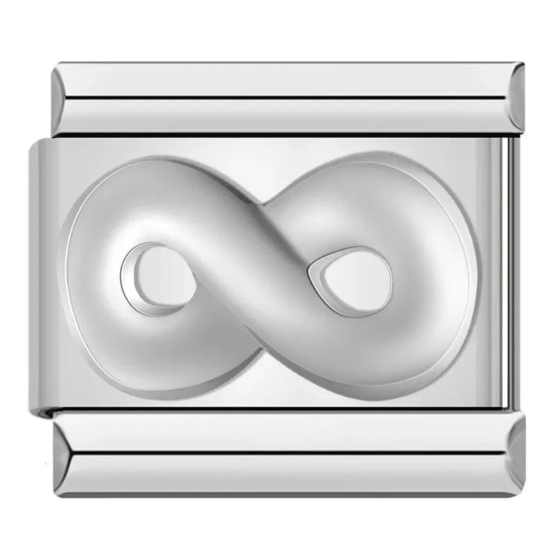 Infinity Italian charm link, 9mm stainless steel module