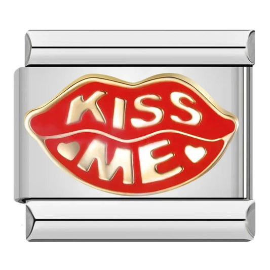 Kiss Me - Cacilia Sauer - Italian Charm Bracelet - custom jewelry - vintage jewelry - charms and pendants