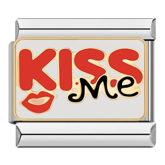 Kiss Me - Cacilia Sauer - Italian Charm Bracelet - custom jewelry - vintage jewelry - charms and pendants