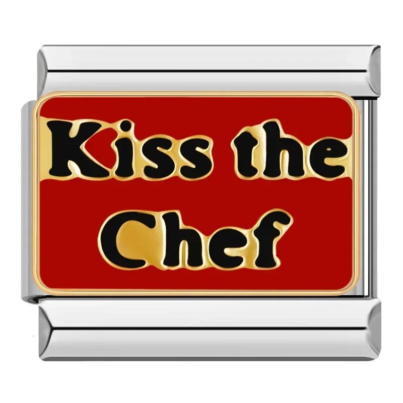 Kiss The Chef - Cacilia Sauer - Italian Charm Bracelet - custom jewelry - vintage jewelry - charms and pendants