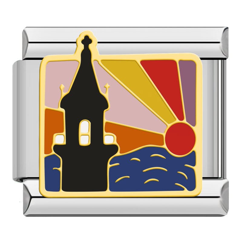 Lighthouse Italian charm link, 9mm stainless steel module