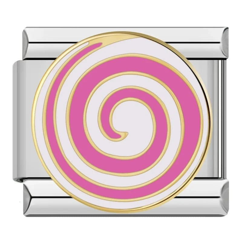 Lollipop Italian charm link, 9mm stainless steel module