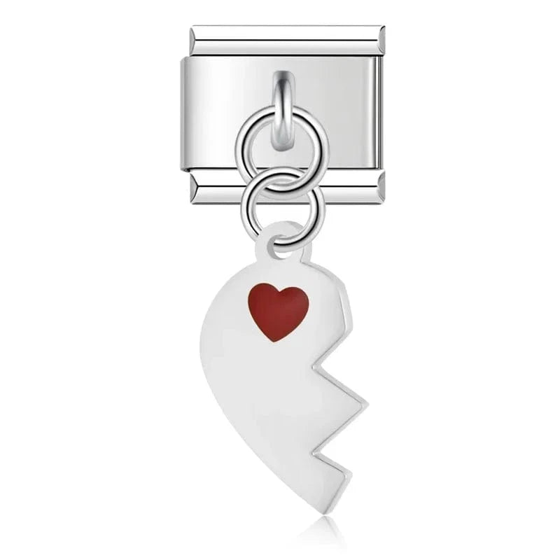 Left Broken Heart in Silver