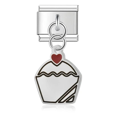 Heart Cupcake in Silver