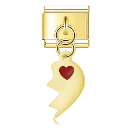 Love & Heartbreak Charm Set - Cacilia Sauer - Italian Charm Bracelet - custom jewelry - vintage jewelry - charms and pendants