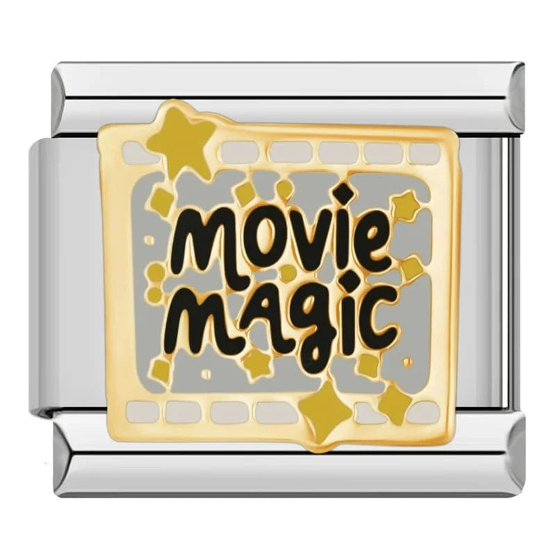 Magic Movie Italian charm link, 9mm stainless steel module