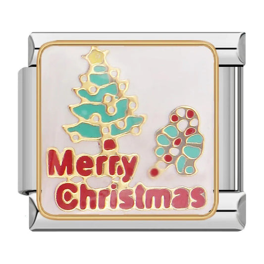 Merry Christmas - Cacilia Sauer - Italian Charm Bracelet - custom jewelry - vintage jewelry - charms and pendants