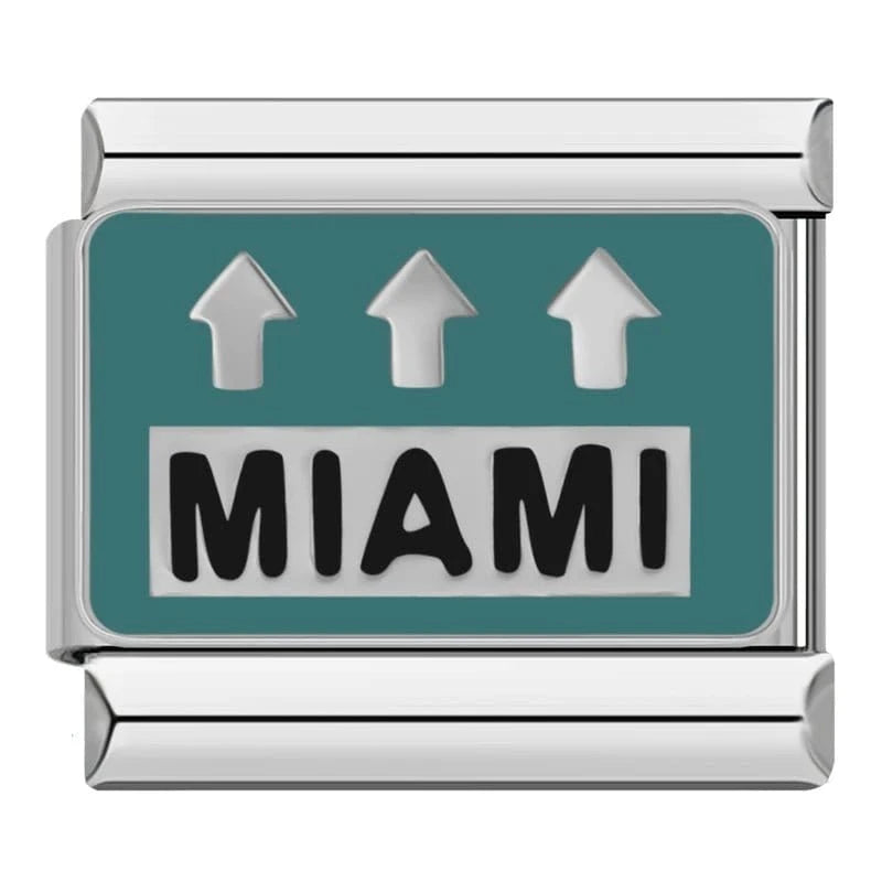 Miami Italian charm link, 9mm stainless steel module