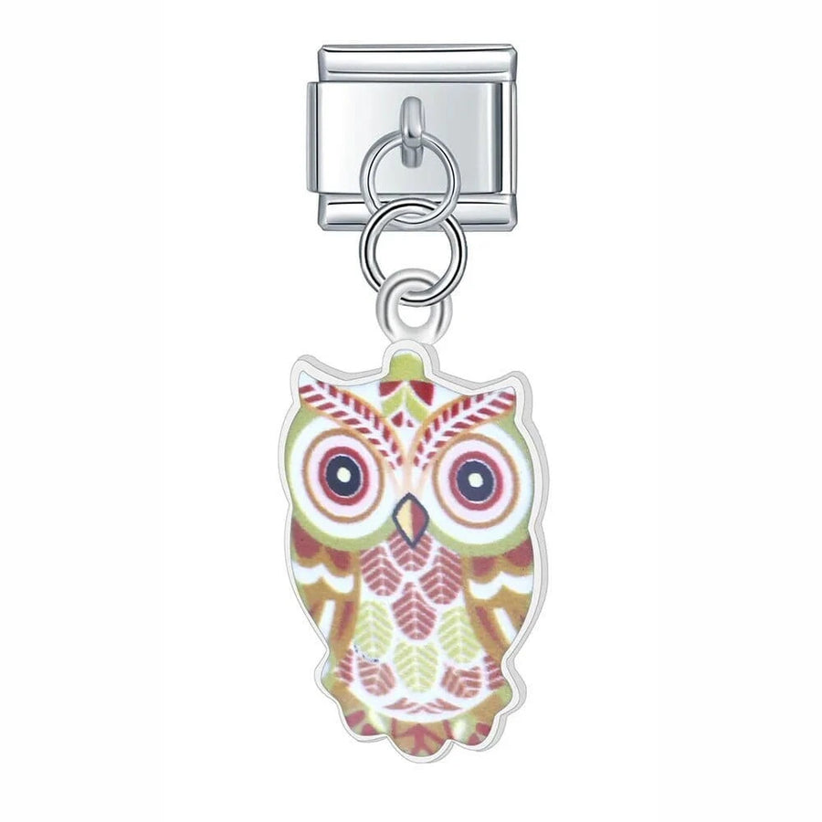 Brown Patterned Owl Dangle