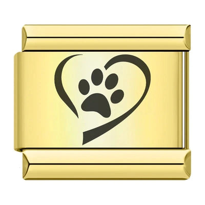 Paw in Heart on Gold