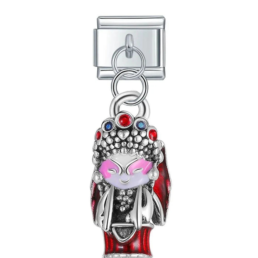 Peking Opera Italian charm link, 9mm stainless steel module