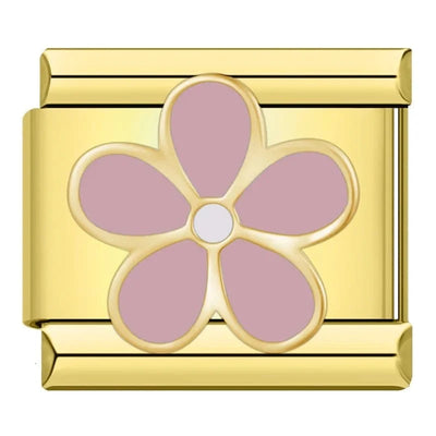 Dusty Pink Flower on Gold
