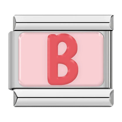 Pink Letters - Cacilia Sauer - Italian Charm Bracelet - custom jewelry - vintage jewelry - charms and pendants