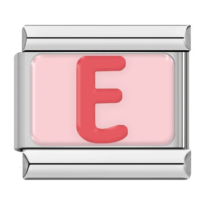 Pink Letters - Cacilia Sauer - Italian Charm Bracelet - custom jewelry - vintage jewelry - charms and pendants