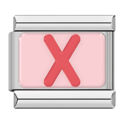 Pink Letters - Cacilia Sauer - Italian Charm Bracelet - custom jewelry - vintage jewelry - charms and pendants