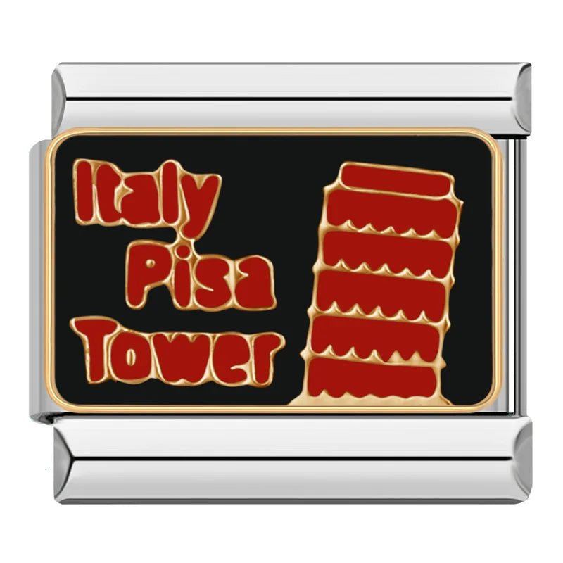 Pisa Tower - Cacilia Sauer - Italian Charm Bracelet - custom jewelry - vintage jewelry - charms and pendants