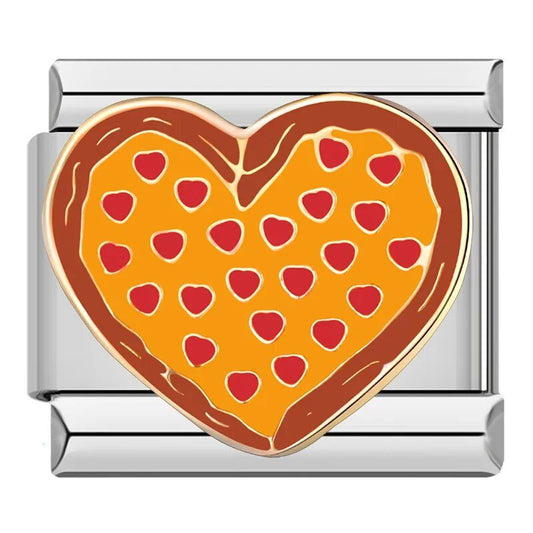 Pizza Heart - Cacilia Sauer - Italian Charm Bracelet - custom jewelry - vintage jewelry - charms and pendants