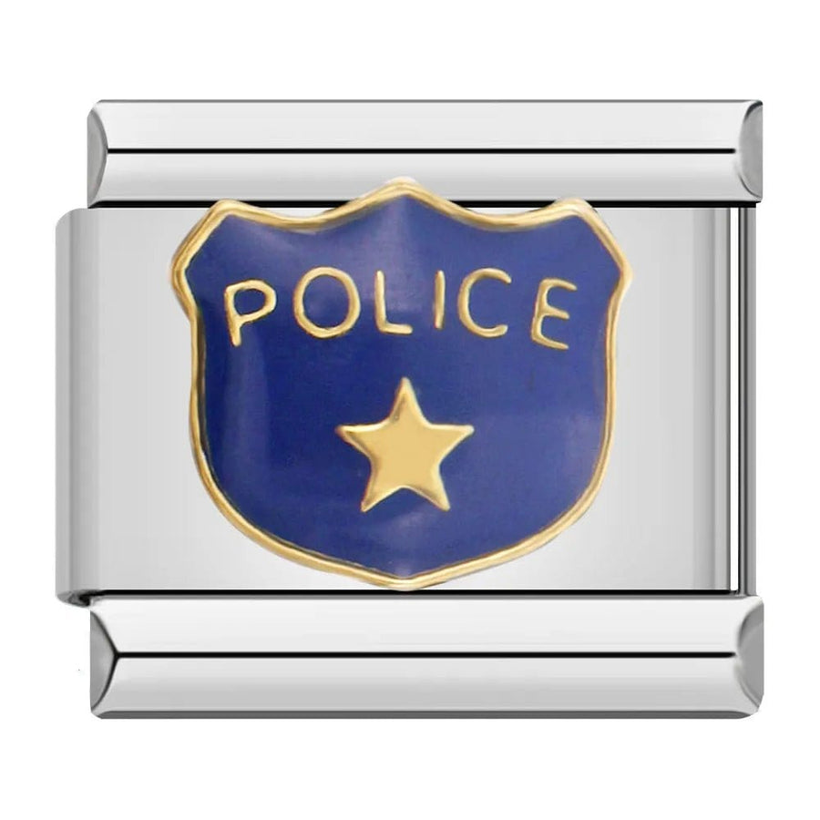 Police Italian charm link, 9mm stainless steel module