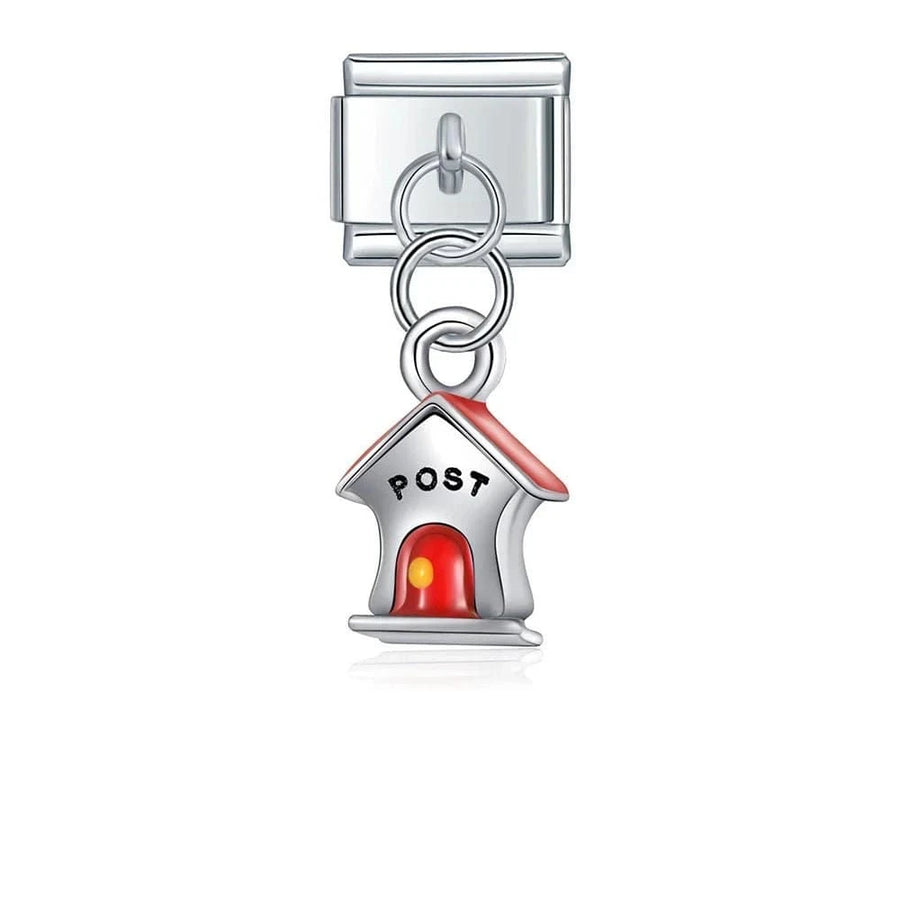 Post Office Italian charm link, 9mm stainless steel module