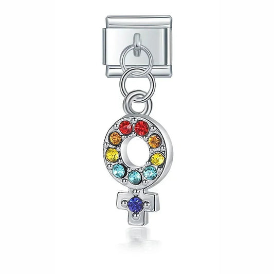 Pride Power - Cacilia Sauer - Italian Charm Bracelet - custom jewelry - vintage jewelry - charms and pendants